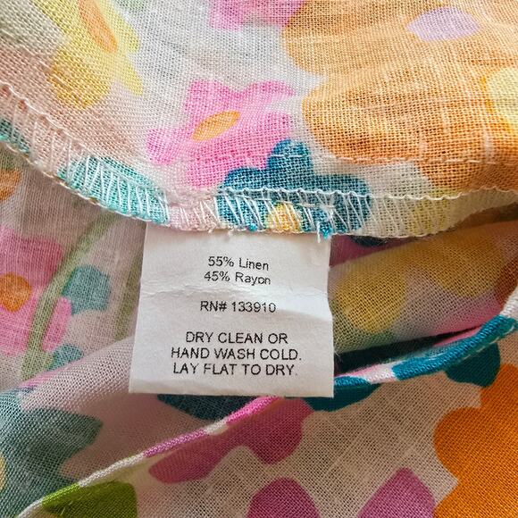 New Show Me Your Mumu Amalfi Coast Midi Dress Floral Linen Petal Women's Size L - Picture 12 of 12